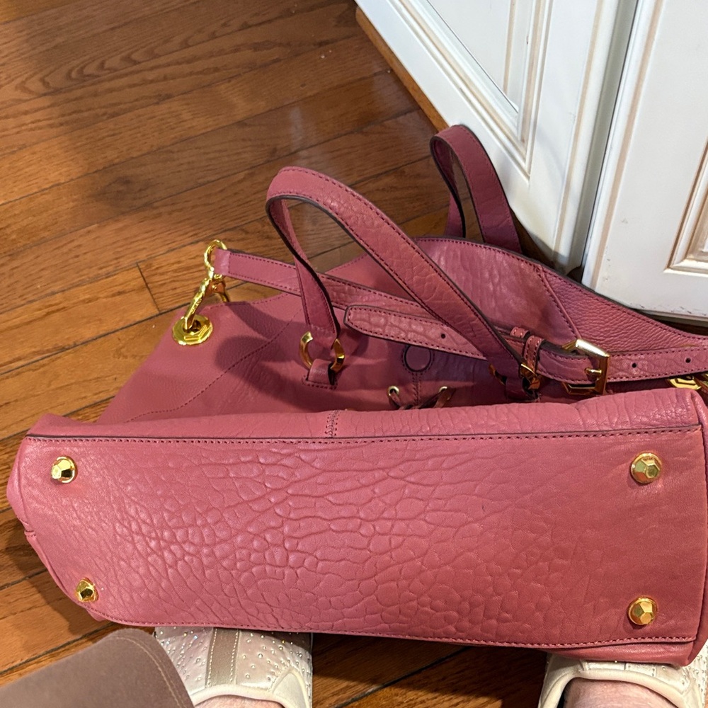 orYANY Pink Leather Shoulder Bag with Gold Accents - Picture 6 of 6